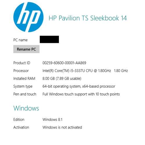 HP Pavilion TS Sleekbook 14 Laptop 筆記型電腦 手提電腦 DCFever