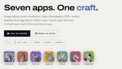 免費開源版 Adobe Creative Cloud？ArtCraft 一口氣挑戰 7 款創作軟件