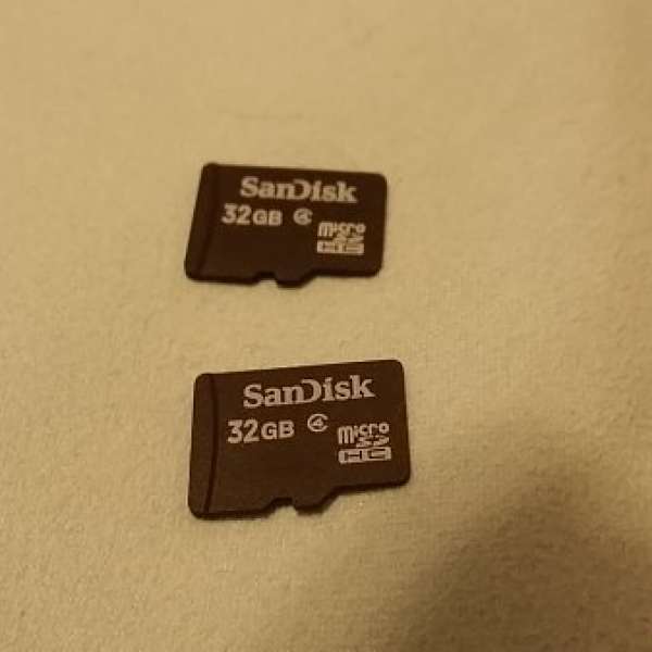售2張 SANDISK CLASS 4 32GB microsd