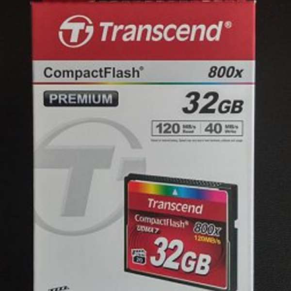 100% New (未開盒)Transcend 32GB 800X UDMA7 CF card 有單, 有終身保 (not sandisk)