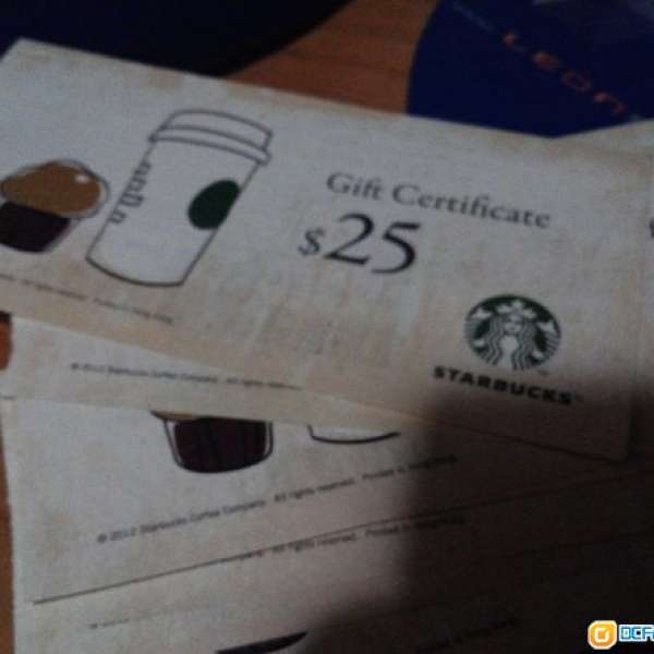 Starbucks 星巴克 25 現金卷 8 張 $180