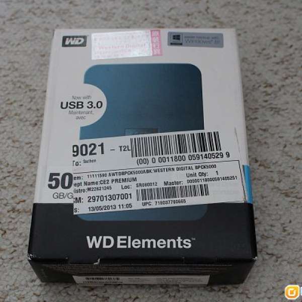 100% 全新行貨 WD Elements 500GB external harddisk (USB3.0)