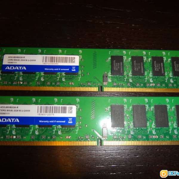 ADATA DDR2 800 MHz RAM 2x2G (共4G)