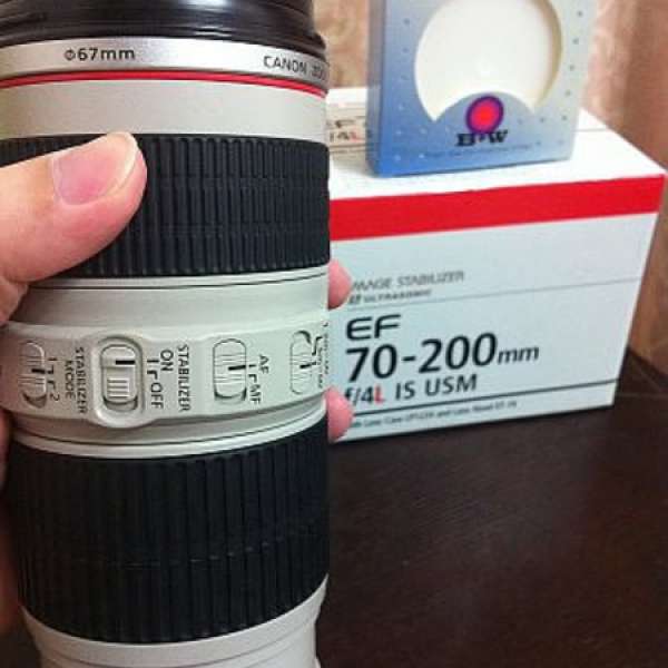 95% new Canon 70-200 F4 IS 連 B+W Haze MRC UV