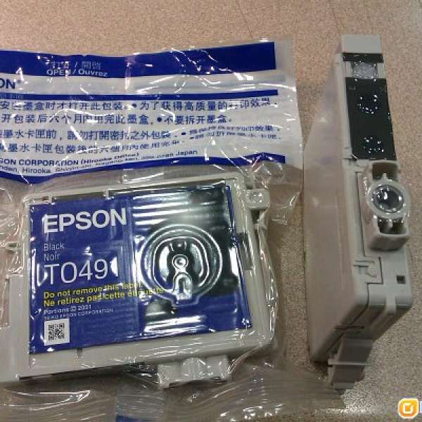 Epson T0491 黑墨盒 (2盒共售$50) 送8盒彩墨