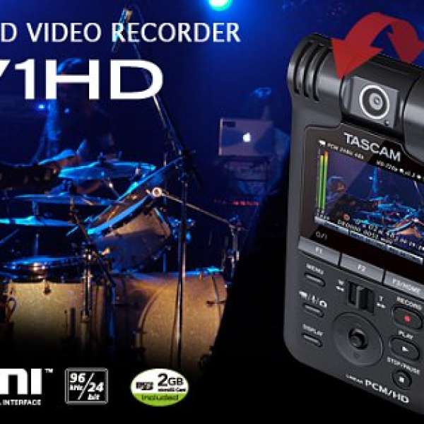 TASCAM DR-V1HD 拾音器 可錄影象 180度移動鏡頭