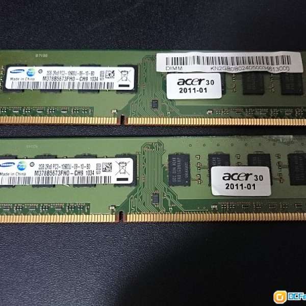 Samsung DDR3 1333 desktop RAMX2=4GB 私保5日