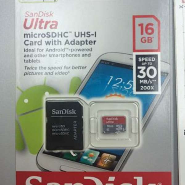 原裝 SanDisk Mobile Ultra microSDHC 16GB 連 Adapter ((最後5隻))