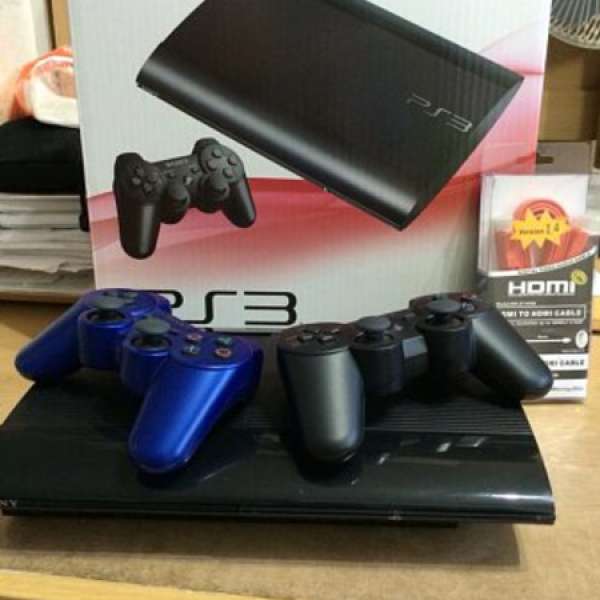 PS3-Super Slim(500GB)+2手掣+HDMI線(全新)