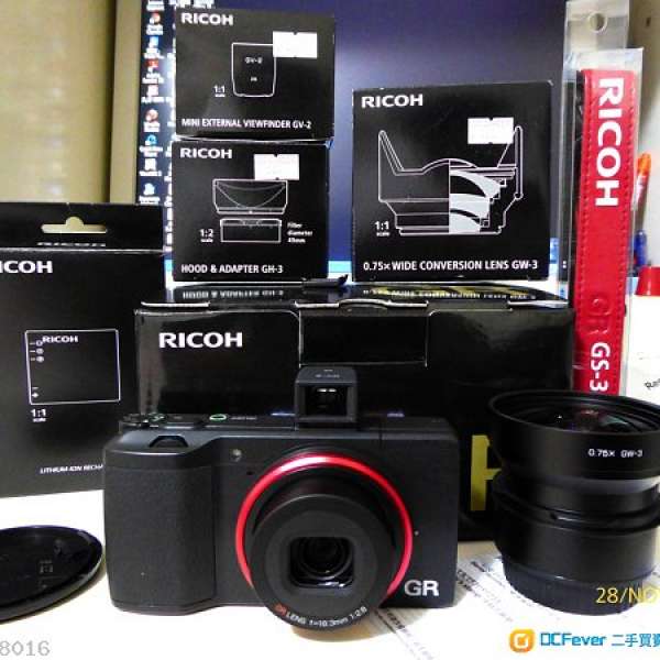 Ricoh GR 行貨, GW-3, GH-3  連全新原廠紅頸帶及全新GV2