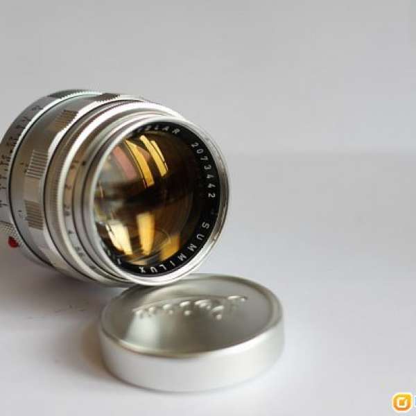 Leica Summilux 50mm f1.4 Version 2 Gold Coating filter hood case