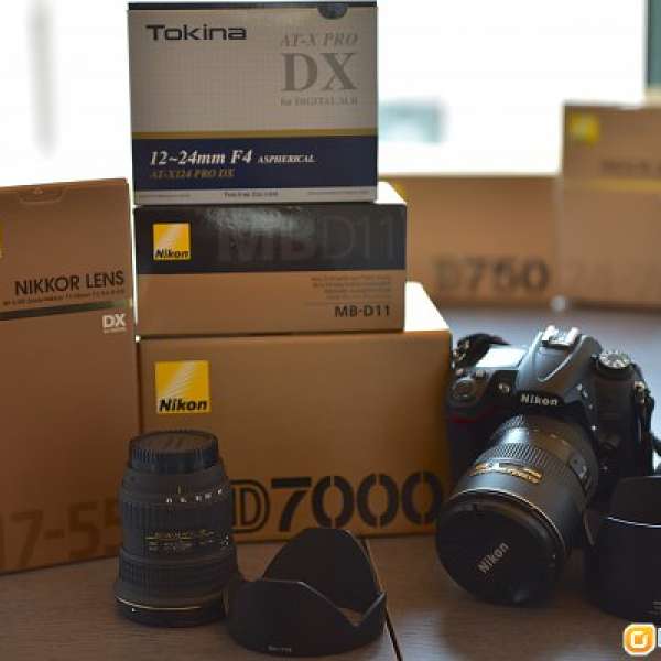 Nikon D7000連直倒MB-D11，DX鏡皇17-55mm f/2.8G，Tokina AT-X124 12-24mm f4