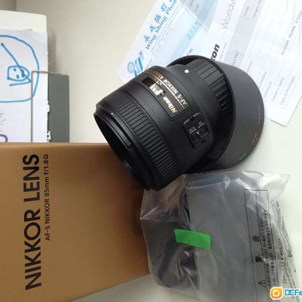 超新淨 Nikon AF-S 85mm f1.8G 行貨2013年11月買/ 剛過保