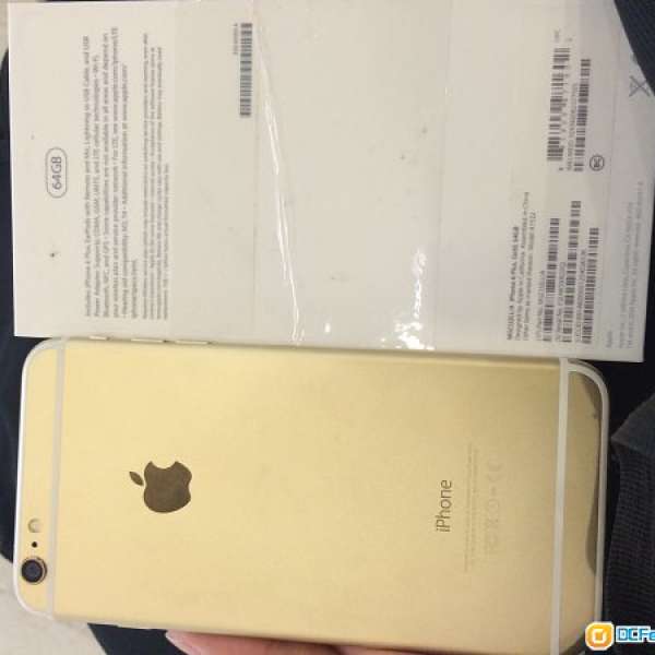 金色大機 iphone 6 plus 64GB，無鎖 ,可用任何台,3G/4G/LTE-同行貨一樣.