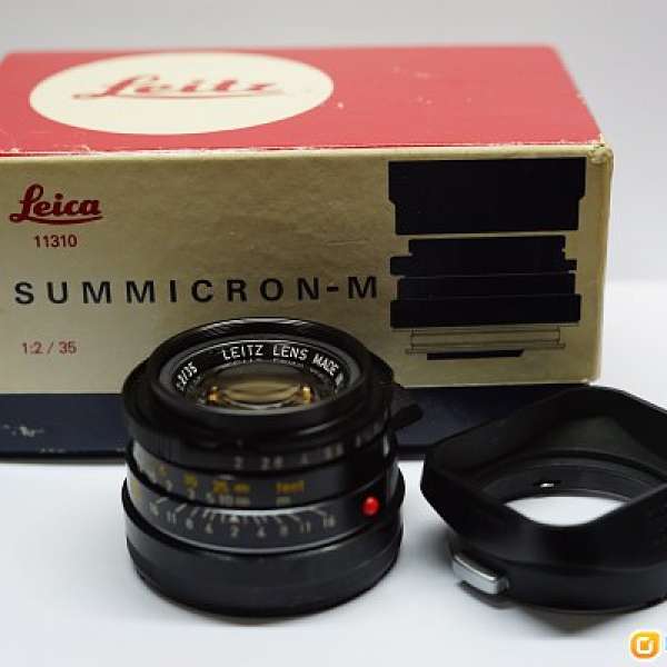 Leica Summicron 35mm F2 Tiger paw '' 7 elements '' with box hood