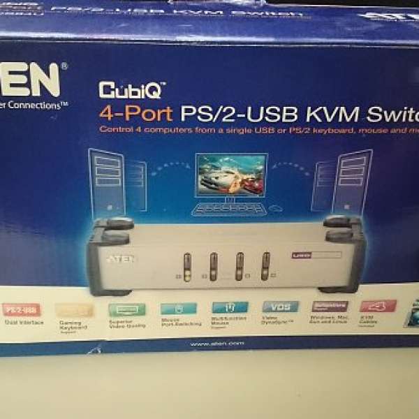 全新 ATEN 4-PORT PS2/USB KVM