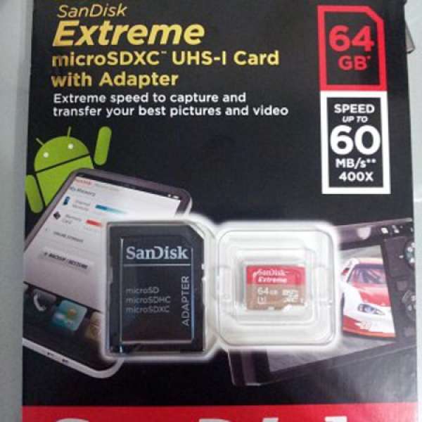 SanDisk Extreme 64GB UHS-I/U3 Micro SDXC Memory Card (全新)