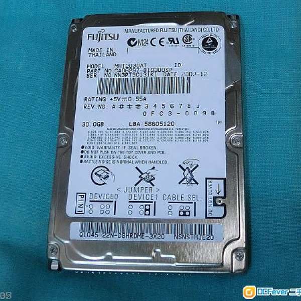 Fujitsu 30G IDE 2.5" +  20G IDE 2.5" notebook harddisk