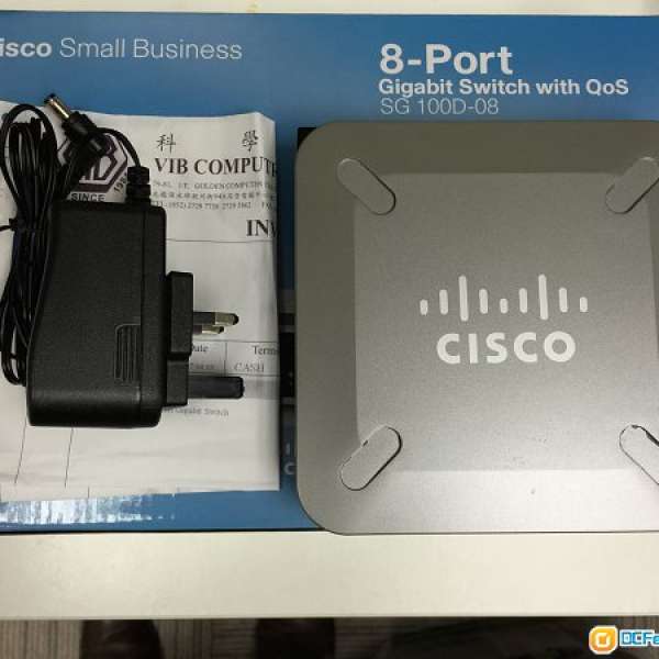 Cisco Small Business 8-Port Gigabit Switch with QoS, SG 100D-08, 香港行貨