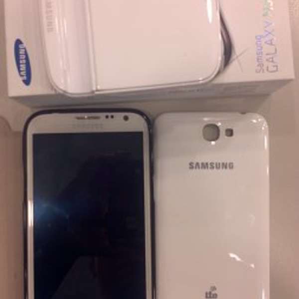 Samsung Note 2 白色 N7105 (85%新) 行貨 4G 叉電盒連2舊電