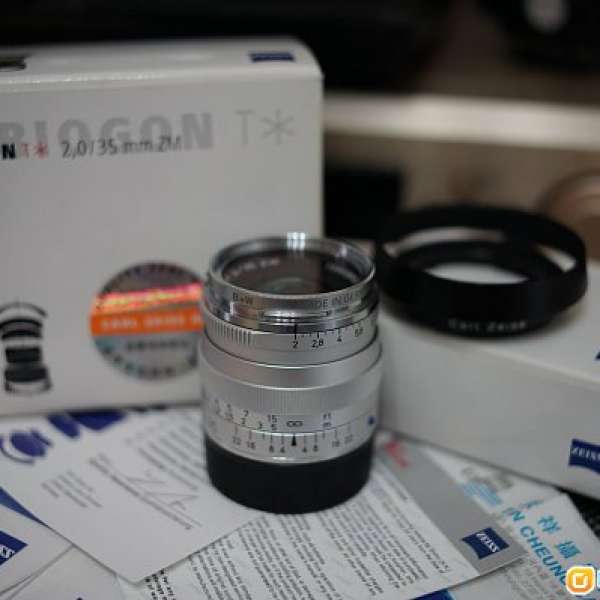 (銀)Carl Zeiss Biogon T* 2/35 ZM (行) B+W FILTER+原裝hood (Leica/Sony A7)