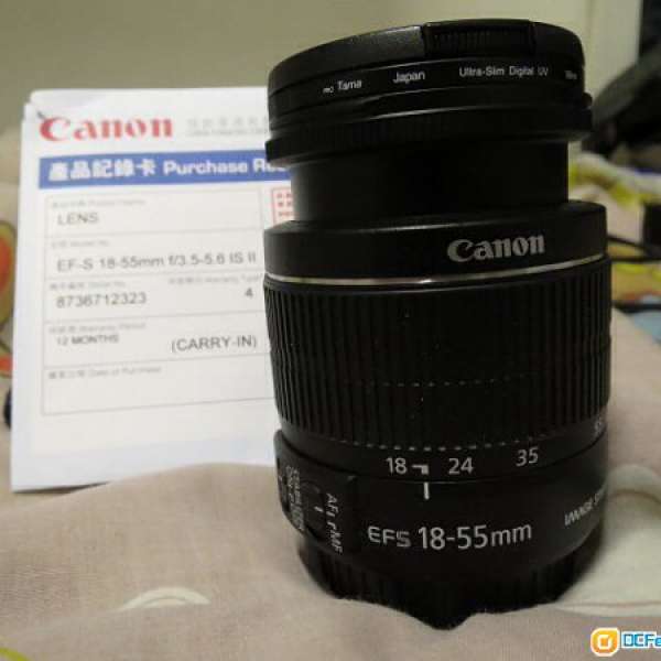 99%新 行貨Canon 18-55 IS 二代 連UV filter