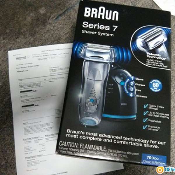 平售 100% 全新 德國百靈 Braun Series 7 790cc 水洗 電鬚刨. (只有一部)