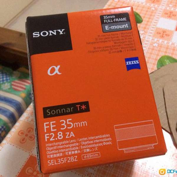 九成新行貨 Sony FE 35mm 2.8 FE mount For A7r