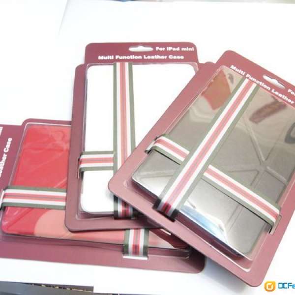 iPad mini & retina leather Case HK$58 紅黑白