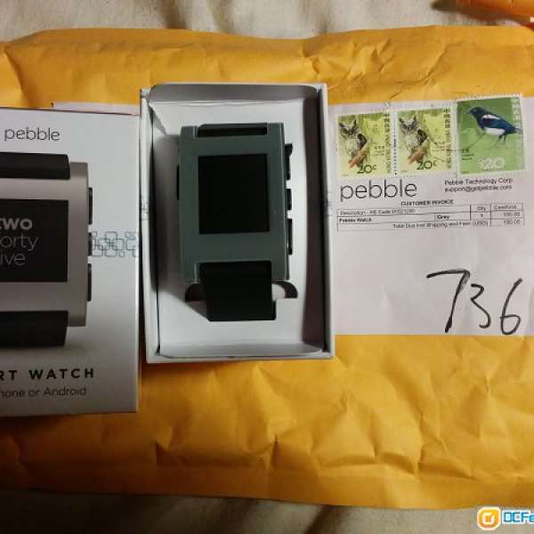 Pebble Smartwatch Grey 95%New