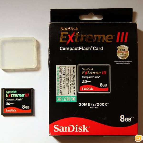 SanDisk EXtreme III CompactFlash Card 8GB CF 卡 原裝行貨 终身保用