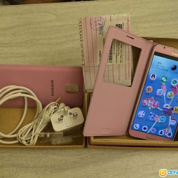99新 粉紅色 Samsung N9005 Note3 LTE 行貨 保養至 02/2015