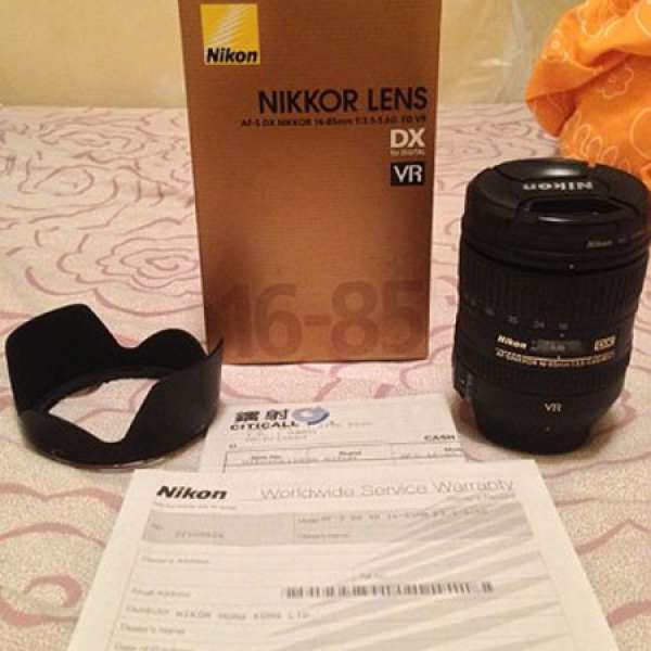 Nikon 16-85mm F3.5-5.6 (連Nikon 67mm NC filter)