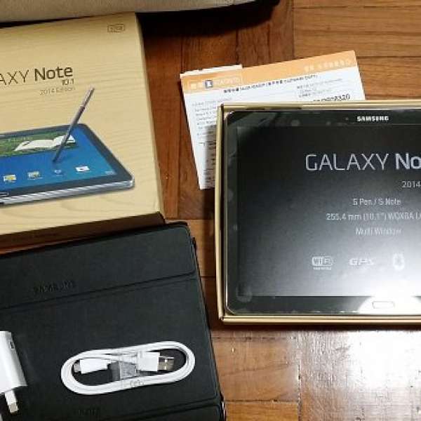 99%new Samsung Galaxy Note 10.1 (2014) 32GB LTE 黑色連Book Cover 機套