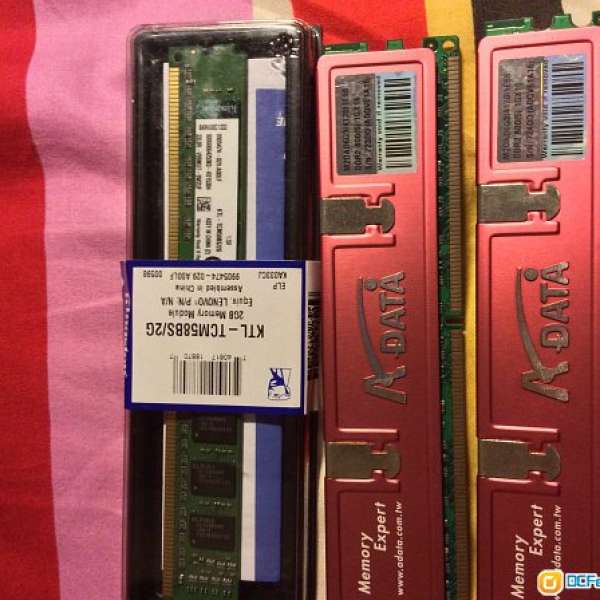 KingstonDDR 1333 2G1條 ADATA DDR2 800 1G 2條