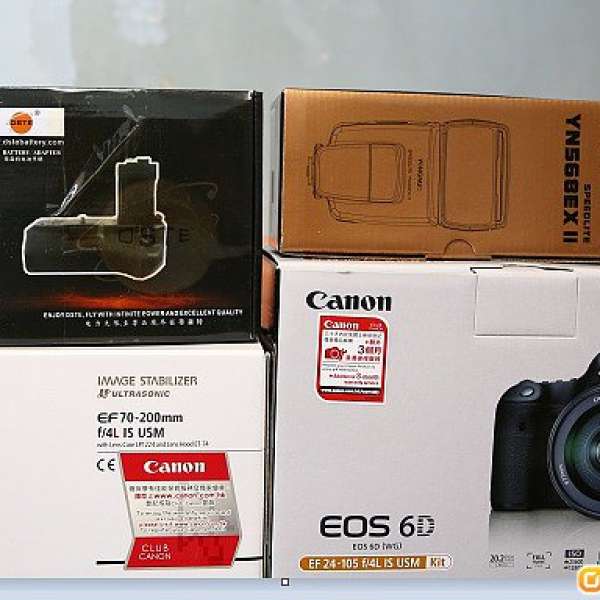 出售 Canon 6d & EF 24-105mm f4L  & EF 70-200mm f4L & 永諾 YN568EXII