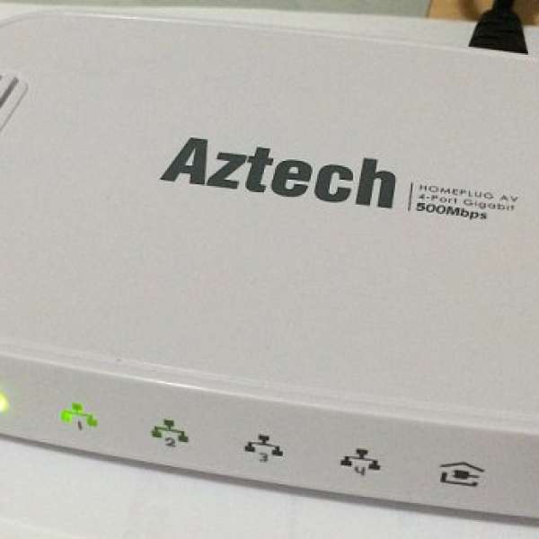 Aztech HomePlug AV HL125G 500Mbps 4-Port Gigabit Powerline 電力線網路橋接器