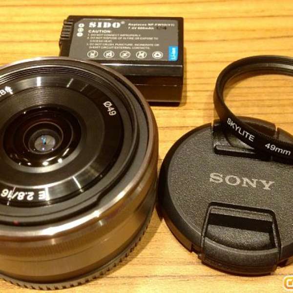 Sony NEX 16mm f/2.8 送 Filter 加 NP-FW50 for 3n,5,6,7, A7(R) etc