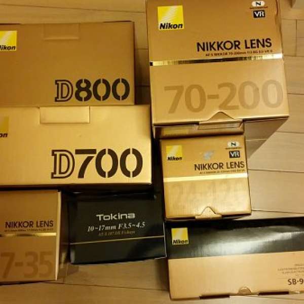 Nikon D700 D800 24-120 70-200 17-35 LB6 Tokina 107 SB900 轉會放售