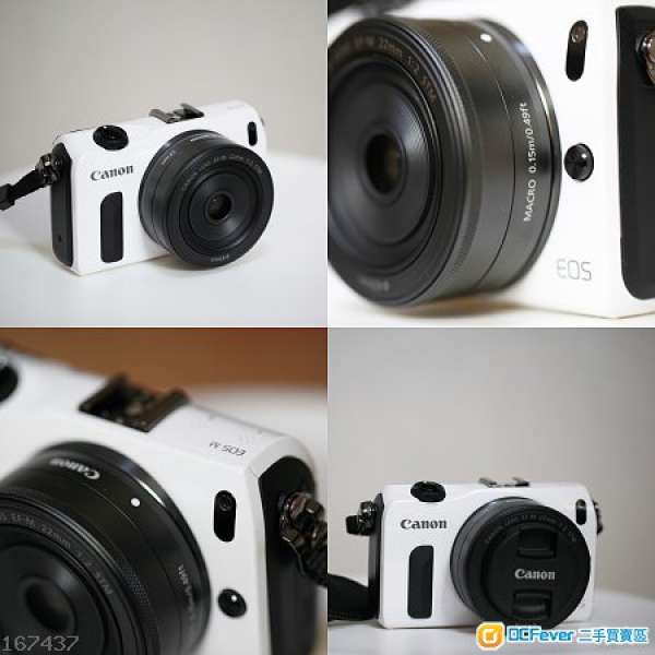 9成新行貨Canon EOS M Kit 連90EX及Mount Adapter 白色超多野跟