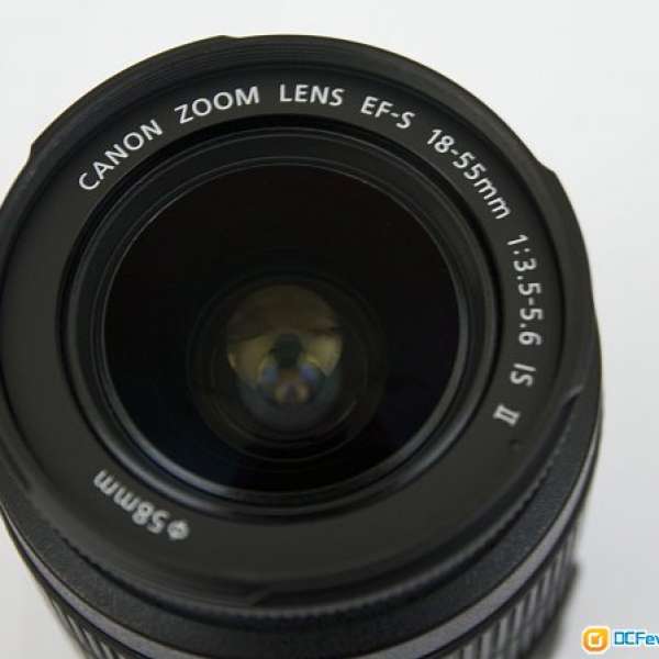 Canon EF-S 18-55mm F3.5-5.6 IS II with Kenko UV filter and Canon hood.