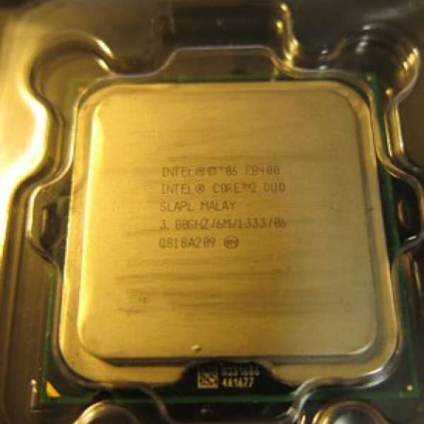 INTEL CORE2DUO E8400 3Ghz 6MB Cache 1333Mhz LGA775 雙核心CPU連原裝風扇有盒