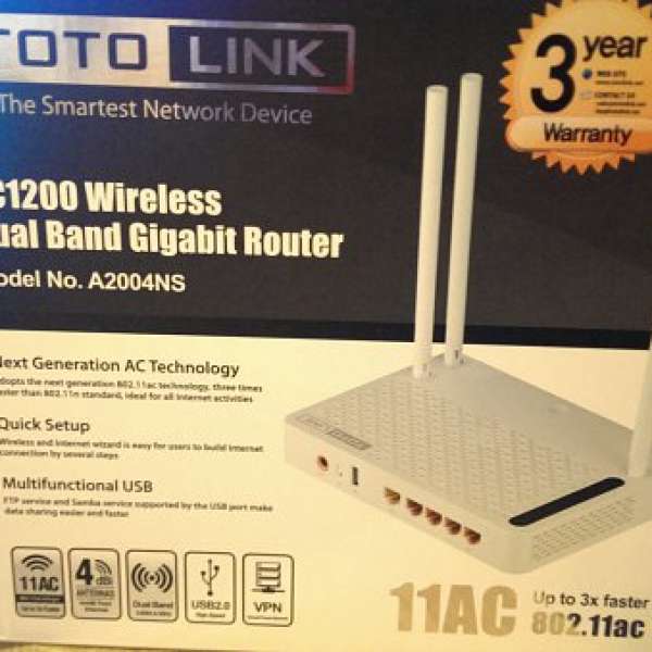 99% 新TOTOLINK A2004NS ac 路由器 ac giga router 上網 雙頻