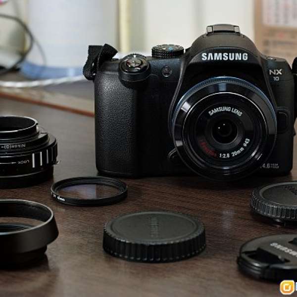Samsung NX10 + f2.8 AF20mm + 43mm filter + Hood + Nikon-NX adaptor
