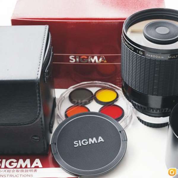 Sigma 400mm F5.6  大光圈反射鏡  附A7接環 罕有97%新 連5款濾鏡 金屬遮光罩及原庒...