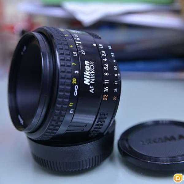 放有90%新少使用痕跡正日本造Nikon AF50mm 1.8鏡=$450