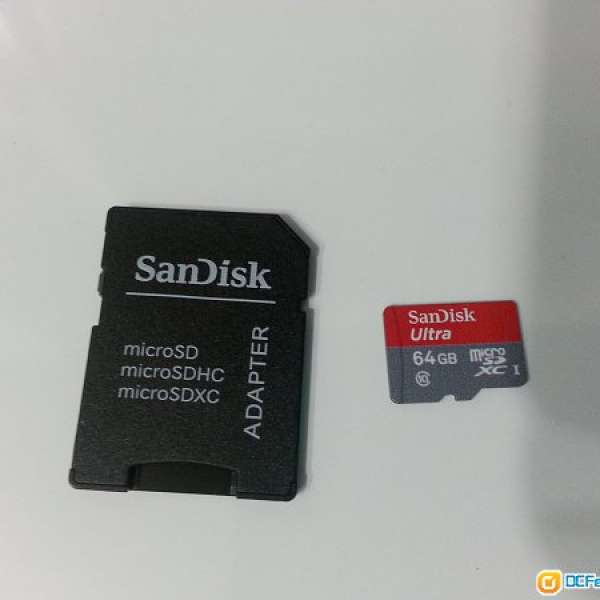 全新 sandisk 64G ultra micro SD class10 , 有單有保養