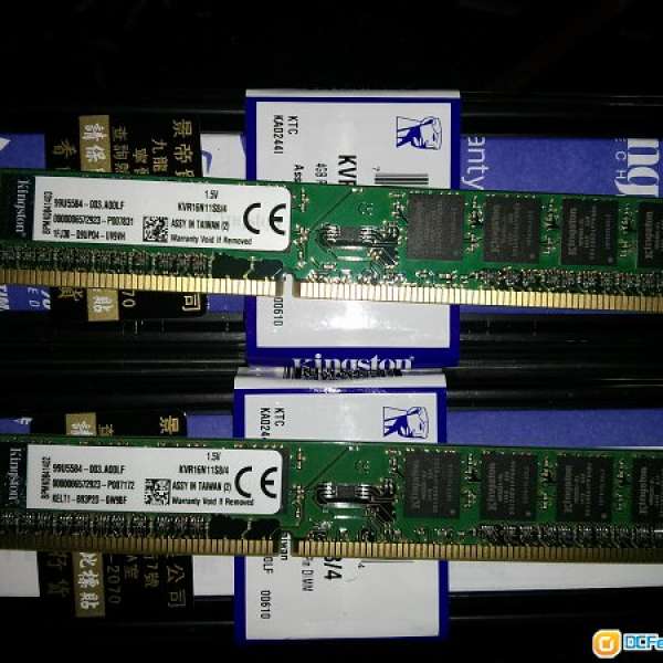 Kingston DDR3 1600  4GB Ram X 2