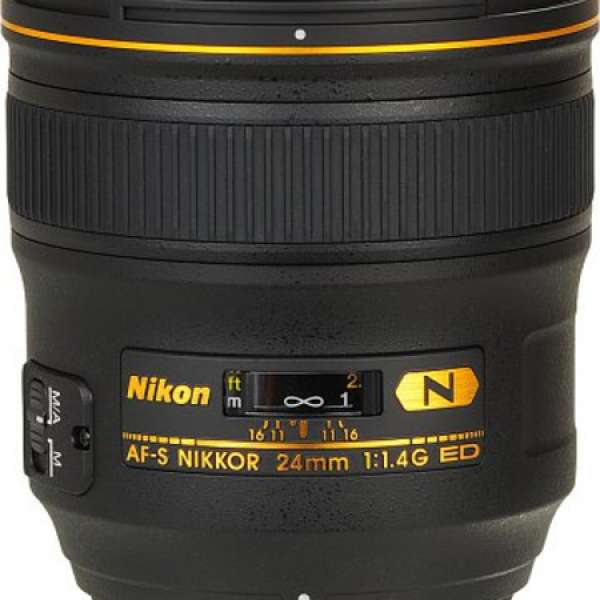 Nikon 24mm 1.4G 95% 新，full set, 行貨過保