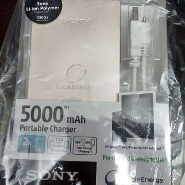 全新未開封Sony CP-F5 充電 尿袋 外置電池 5000 mAh 金色